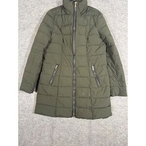 Laundry by Shelli Segal Women's Olive Green Puffer Coat Water Resistant Medium